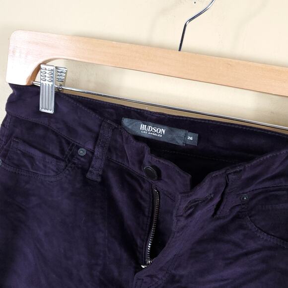 Hudson Nico Ankle Super Skinny Jeans In Degrade Burgundy Plum Size 26 - Picture 8 of 11